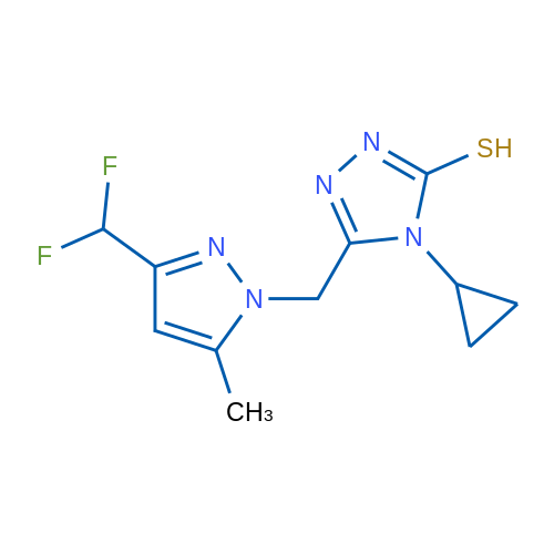 4-Cyclopropyl-5-((3-(difluoromethyl)-5-methyl-1H-pyrazol-1-yl)methyl)-4H-1,2,4-triazole-3-thiol 1g