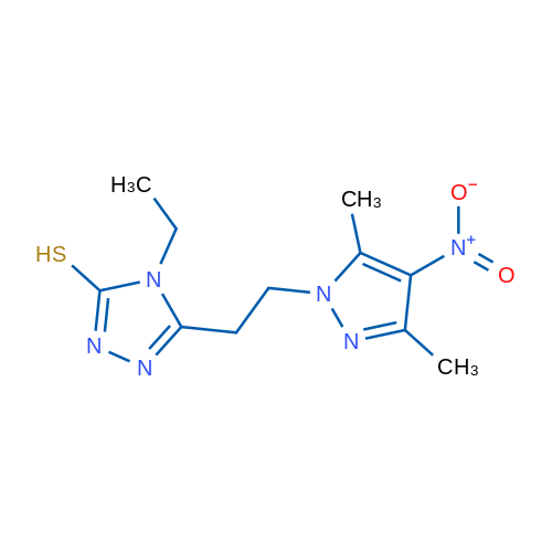 5-(2-(3,5-Dimethyl-4-nitro-1H-pyrazol-1-yl)ethyl)-4-ethyl-4H-1,2,4-triazole-3-thiol 5g