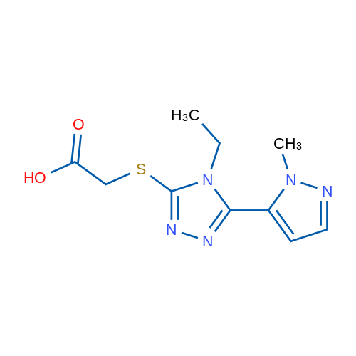 2-((4-Ethyl-5-(1-methyl-1H-pyrazol-5-yl)-4H-1,2,4-triazol-3-yl)thio)acetic acid 1g