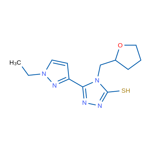 5-(1-Ethyl-1H-pyrazol-3-yl)-4-((tetrahydrofuran-2-yl)methyl)-4H-1,2,4-triazole-3-thiol 5g