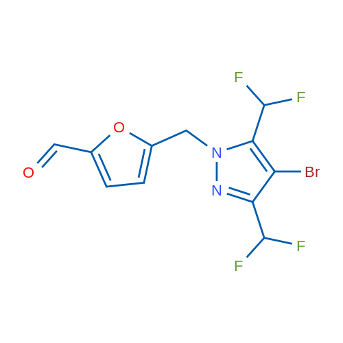 5-((4-Bromo-3,5-bis(difluoromethyl)-1H-pyrazol-1-yl)methyl)furan-2-carbaldehyde 1g