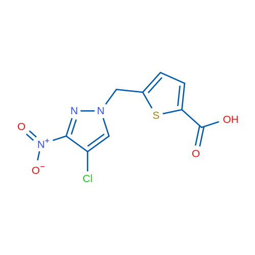 5-((4-Chloro-3-nitro-1H-pyrazol-1-yl)methyl)thiophene-2-carboxylic acid 5g