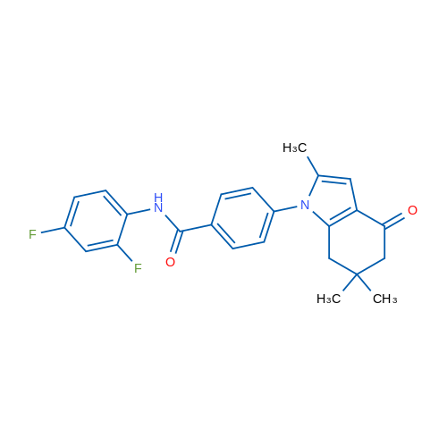 N-(2,4-Difluorophenyl)-4-(2,6,6-trimethyl-4-oxo-4,5,6,7-tetrahydro-1H-indol-1-yl)benzamide 1g