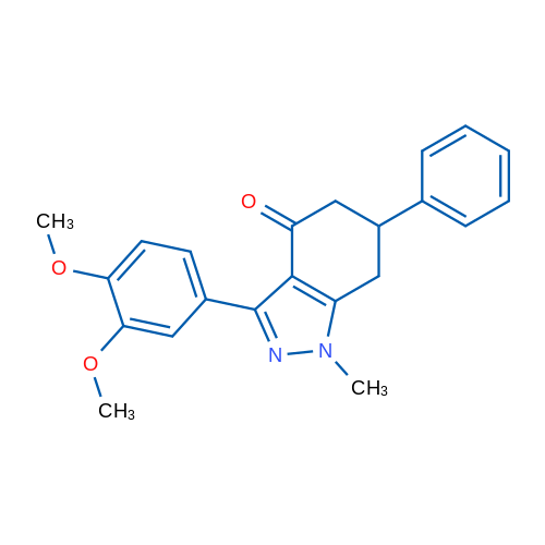 3-(3,4-Dimethoxyphenyl)-1-methyl-6-phenyl-4,5,6,7-tetrahydro-1H-indazol-4-one 1g