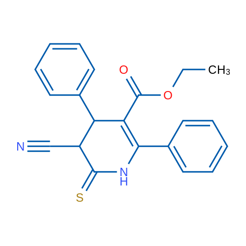 Ethyl 5-cyano-2,4-diphenyl-6-thioxo-1,4,5,6-tetrahydropyridine-3-carboxylate 5g