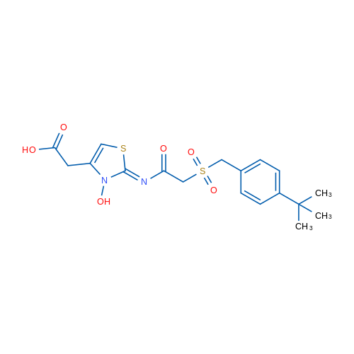 2-(2-((2-((4-(tert-Butyl)benzyl)sulfonyl)acetyl)imino)-3-hydroxy-2,3-dihydrothiazol-4-yl)acetic acid 1g