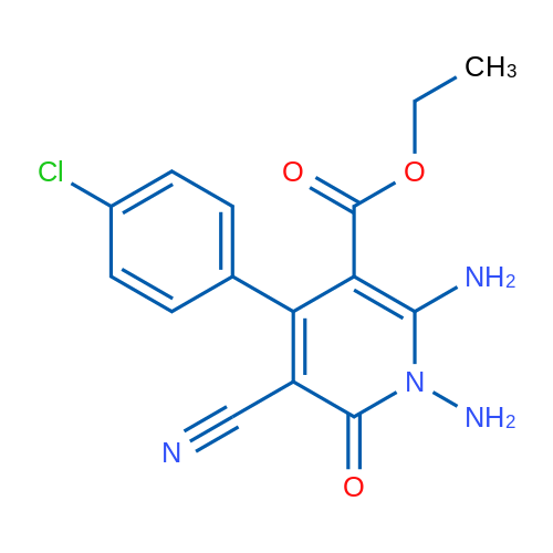 Ethyl 1,2-diamino-4-(4-chlorophenyl)-5-cyano-6-oxo-1,6-dihydropyridine-3-carboxylate 1g