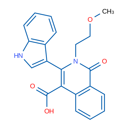 3-(1H-Indol-3-yl)-2-(2-methoxyethyl)-1-oxo-1,2-dihydroisoquinoline-4-carboxylic acid 250mg
