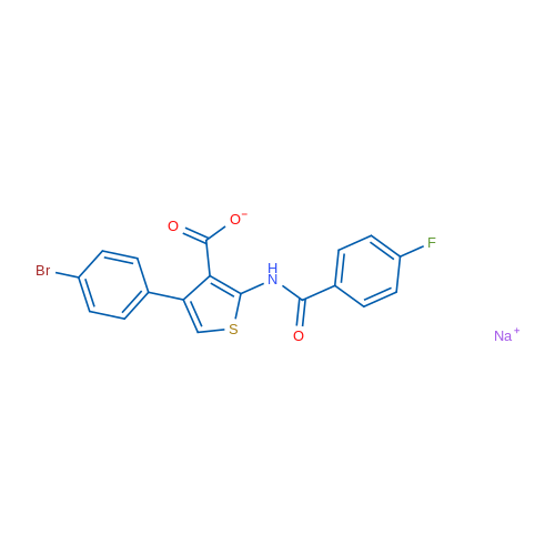 Sodium 4-(4-bromophenyl)-2-(4-fluorobenzamido)thiophene-3-carboxylate 1g