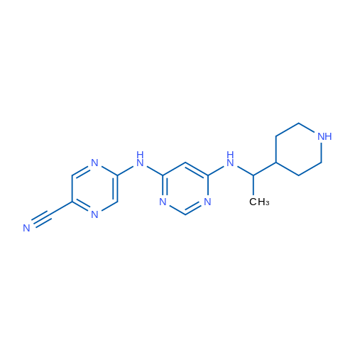5-((6-((1-(Piperidin-4-yl)ethyl)amino)pyrimidin-4-yl)amino)pyrazine-2-carbonitrile 1g