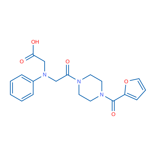 2-((2-(4-(Furan-2-carbonyl)piperazin-1-yl)-2-oxoethyl)(phenyl)amino)acetic acid 1g