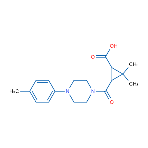 2,2-Dimethyl-3-(4-(p-tolyl)piperazine-1-carbonyl)cyclopropanecarboxylic acid 1g