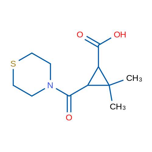 2,2-Dimethyl-3-(thiomorpholine-4-carbonyl)cyclopropanecarboxylic acid 5g