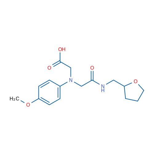 2-((4-Methoxyphenyl)(2-oxo-2-(((tetrahydrofuran-2-yl)methyl)amino)ethyl)amino)acetic acid 5g