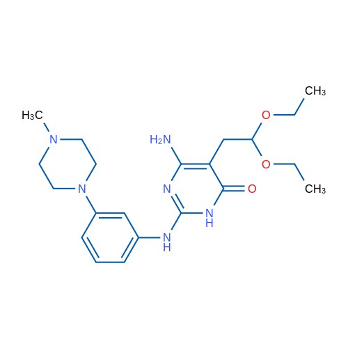6-Amino-5-(2,2-diethoxyethyl)-2-((3-(4-methylpiperazin-1-yl)phenyl)amino)pyrimidin-4(3H)-one 1g