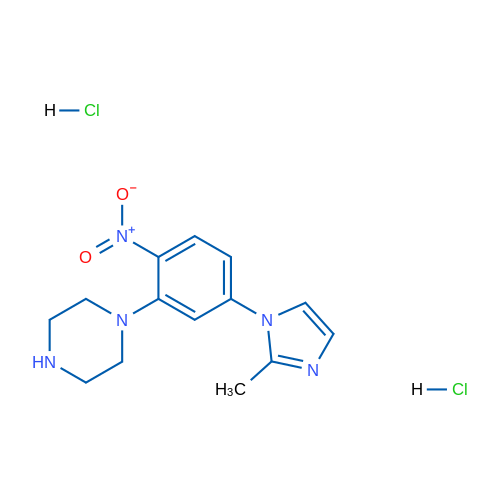 1-(5-(2-Methyl-1H-imidazol-1-yl)-2-nitrophenyl)piperazine dihydrochloride 1g