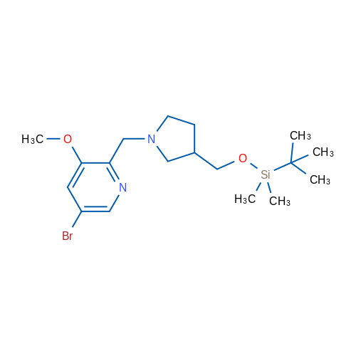 5-Bromo-2-((3-(((tert-butyldimethylsilyl)oxy)methyl)pyrrolidin-1-yl)methyl)-3-methoxypyridine 1g