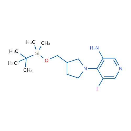 4-(3-(((tert-Butyldimethylsilyl)oxy)methyl)pyrrolidin-1-yl)-5-iodopyridin-3-amine 1g