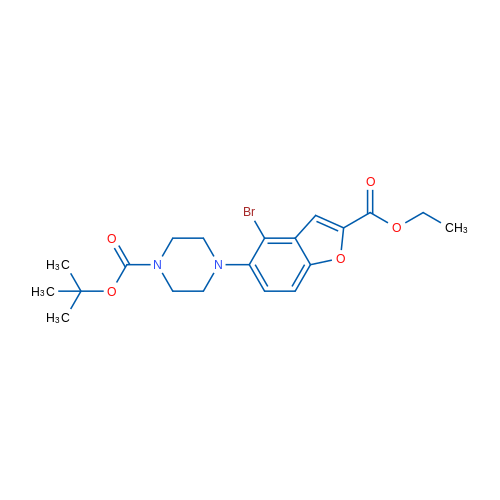 tert-Butyl 4-(4-bromo-2-(ethoxycarbonyl)benzofuran-5-yl)piperazine-1-carboxylate 1g
