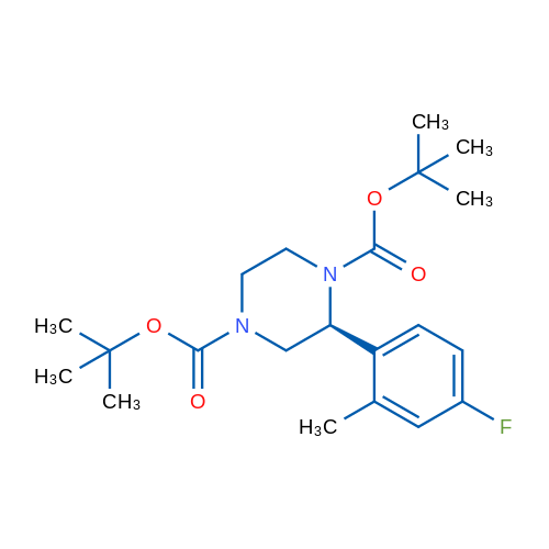 (S)-Di-tert-Butyl 2-(4-fluoro-2-methylphenyl)piperazine-1,4-dicarboxylate 1g