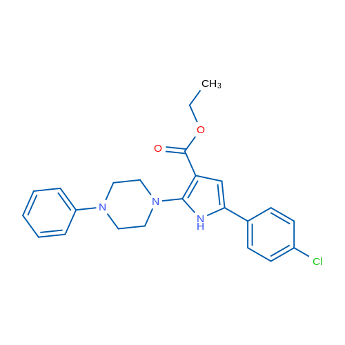Ethyl 5-(4-chlorophenyl)-2-(4-phenylpiperazin-1-yl)-1H-pyrrole-3-carboxylate 1g