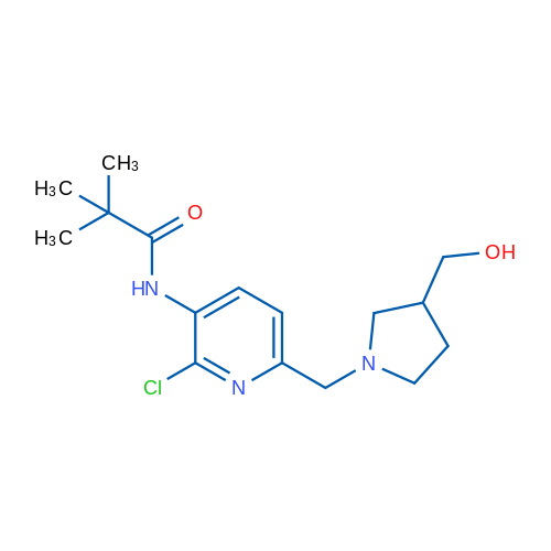 N-(2-Chloro-6-((3-(hydroxymethyl)pyrrolidin-1-yl)methyl)pyridin-3-yl)pivalamide 1g