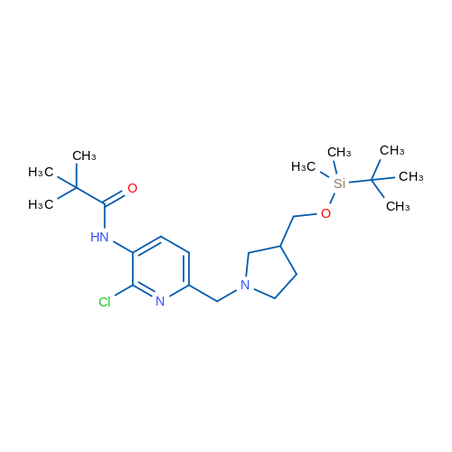 N-(6-((3-(((tert-Butyldimethylsilyl)oxy)methyl)pyrrolidin-1-yl)methyl)-2-chloropyridin-3-yl)pivalamide 1g