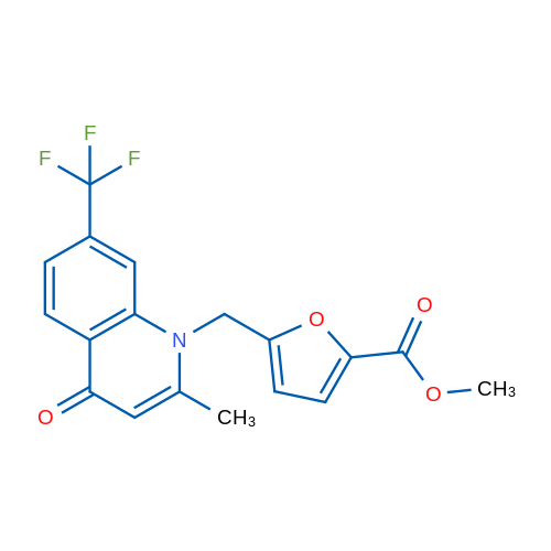 Methyl 5-((2-methyl-4-oxo-7-(trifluoromethyl)quinolin-1(4H)-yl)methyl)furan-2-carboxylate 1g