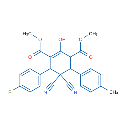 1,3-Dimethyl 5,5-dicyano-6-(4-fluorophenyl)-2-hydroxy-4-(4-methylphenyl)cyclohex-1-ene-1,3-dicarboxylate 1g
