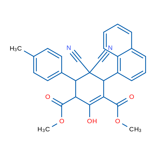 1,3-Dimethyl 5,5-dicyano-2-hydroxy-4-(4-methylphenyl)-6-(naphthalen-1-yl)cyclohex-1-ene-1,3-dicarboxylate 1g