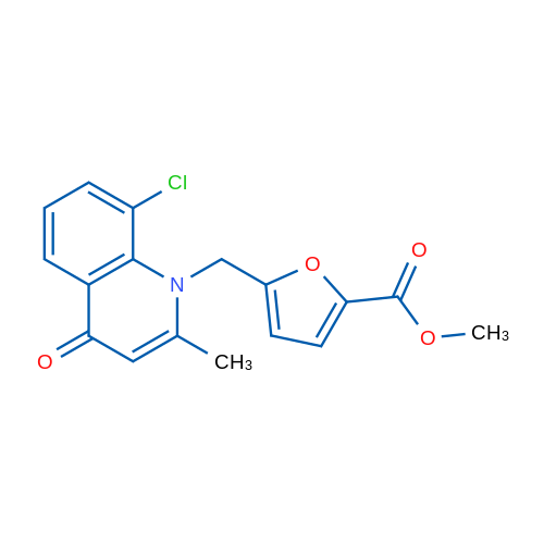 Methyl 5-((8-chloro-2-methyl-4-oxoquinolin-1(4H)-yl)methyl)furan-2-carboxylate 1g