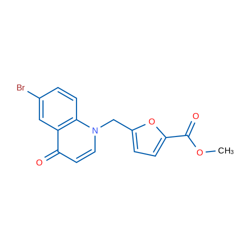 Methyl 5-((6-bromo-4-oxoquinolin-1(4H)-yl)methyl)furan-2-carboxylate 1g