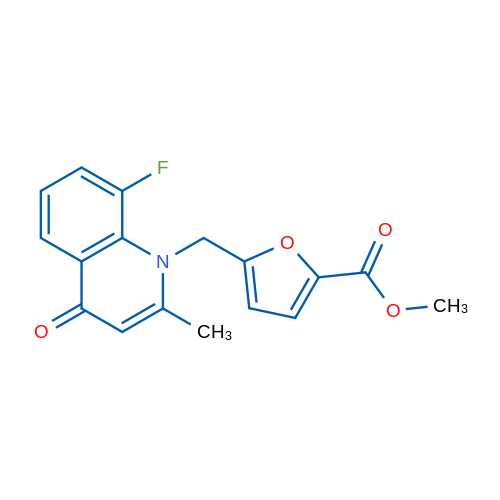 Methyl 5-((8-fluoro-2-methyl-4-oxoquinolin-1(4H)-yl)methyl)furan-2-carboxylate 1g
