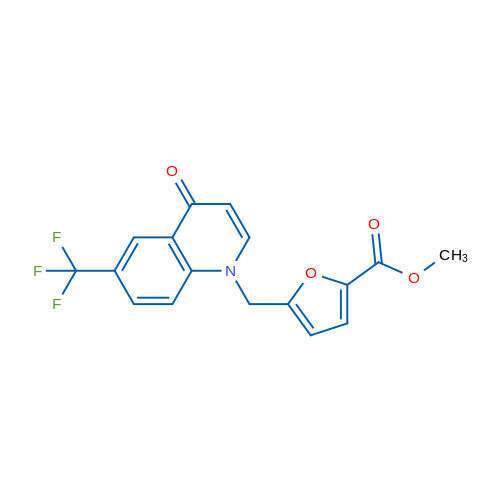 Methyl 5-((4-oxo-6-(trifluoromethyl)quinolin-1(4H)-yl)methyl)furan-2-carboxylate 1g