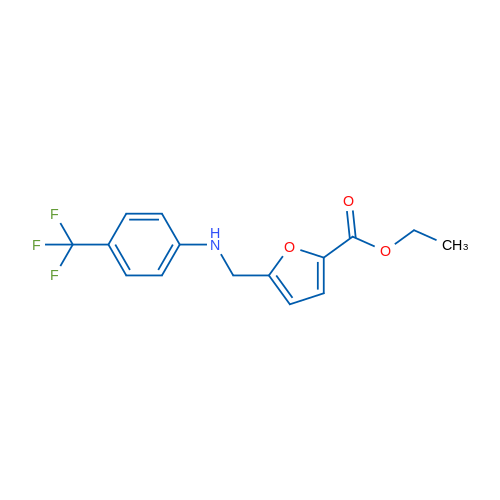Ethyl 5-(((4-(trifluoromethyl)phenyl)amino)methyl)furan-2-carboxylate 1g