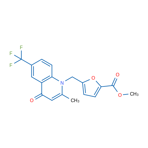 Methyl 5-((2-methyl-4-oxo-6-(trifluoromethyl)quinolin-1(4H)-yl)methyl)furan-2-carboxylate 1g
