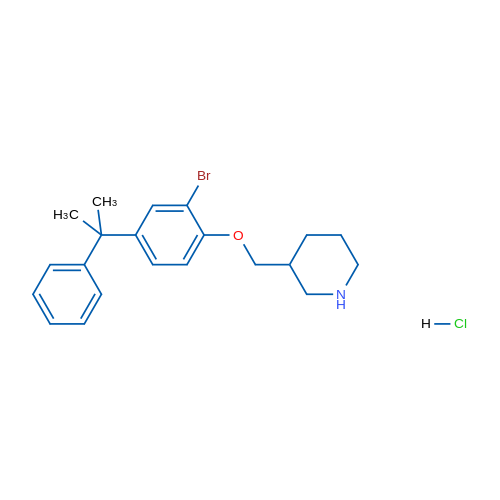 3-((2-Bromo-4-(2-phenylpropan-2-yl)phenoxy)methyl)piperidine hydrochloride 1g