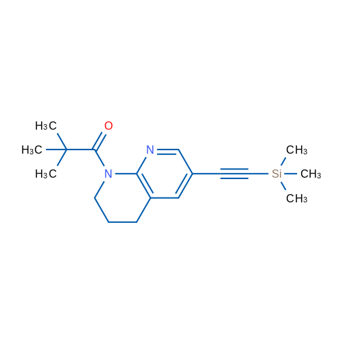 2,2-Dimethyl-1-(6-((trimethylsilyl)ethynyl)-3,4-dihydro-1,8-naphthyridin-1(2H)-yl)propan-1-one 1g
