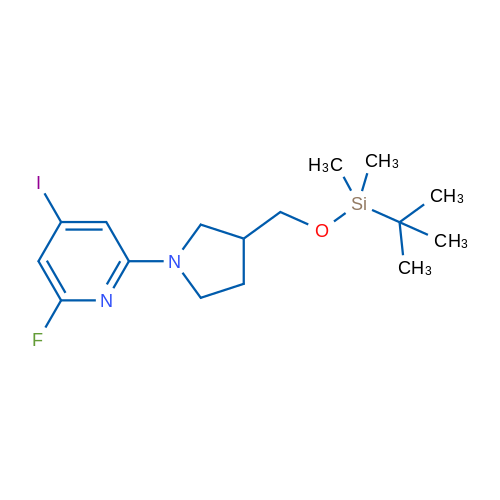 2-(3-(((tert-Butyldimethylsilyl)oxy)methyl)pyrrolidin-1-yl)-6-fluoro-4-iodopyridine 1g