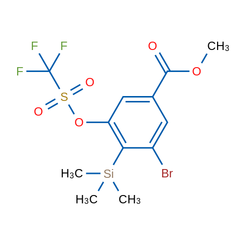 Methyl 3-bromo-5-(trifluoromethanesulfonyloxy)-4-(trimethylsilyl)benzoate 100mg