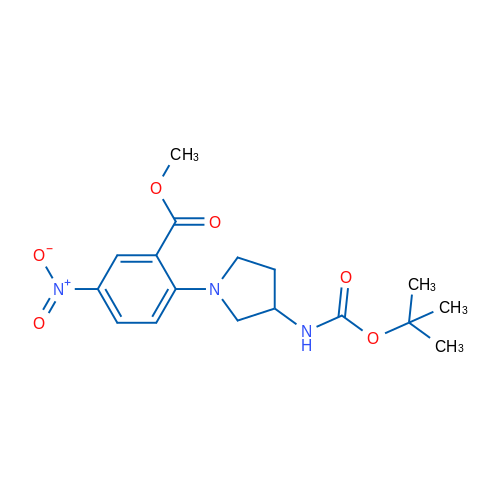 Methyl 2-(3-((tert-butoxycarbonyl)amino)pyrrolidin-1-yl)-5-nitrobenzoate 5g