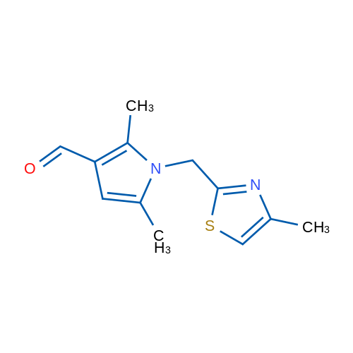 2,5-Dimethyl-1-((4-methylthiazol-2-yl)methyl)-1H-pyrrole-3-carbaldehyde 1g