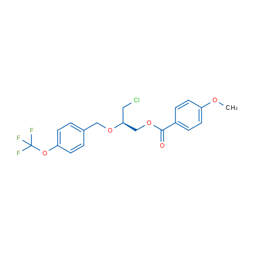(R)-3-Chloro-2-((4-(trifluoromethoxy)benzyl)oxy)propyl 4-methoxybenzoate 1g