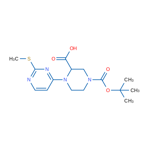 4-(tert-Butoxycarbonyl)-1-(2-(methylthio)pyrimidin-4-yl)piperazine-2-carboxylic acid 1g