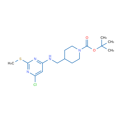 tert-Butyl 4-(((6-chloro-2-(methylthio)pyrimidin-4-yl)amino)methyl)piperidine-1-carboxylate 1g