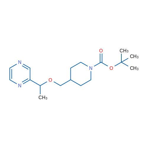 tert-Butyl 4-((1-(pyrazin-2-yl)ethoxy)methyl)piperidine-1-carboxylate 1g