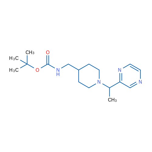 tert-Butyl ((1-(1-(pyrazin-2-yl)ethyl)piperidin-4-yl)methyl)carbamate 1g
