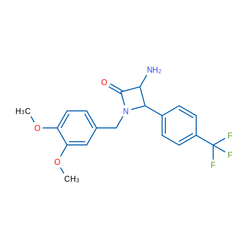 3-Amino-1-(3,4-dimethoxybenzyl)-4-(4-(trifluoromethyl)phenyl)azetidin-2-one 1g