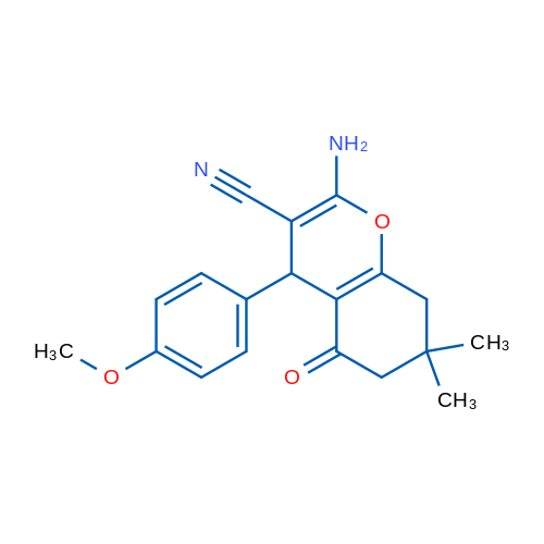 2-Amino-4-(4-methoxyphenyl)-7,7-dimethyl-5-oxo-5,6,7,8-tetrahydro-4H-chromene-3-carbonitrile 1g