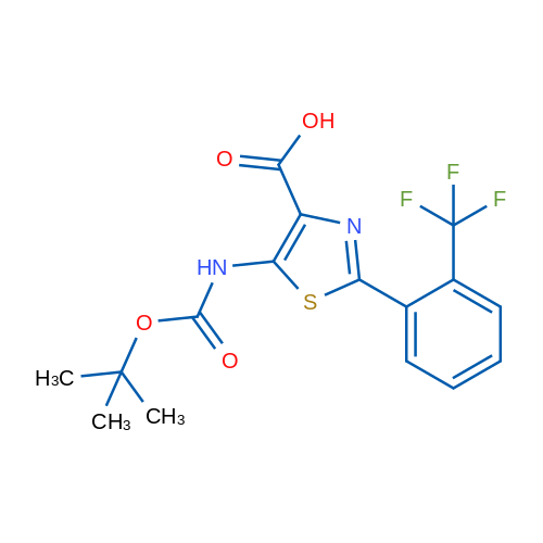5-((tert-Butoxycarbonyl)amino)-2-(2-(trifluoromethyl)phenyl)thiazole-4-carboxylic acid 1g